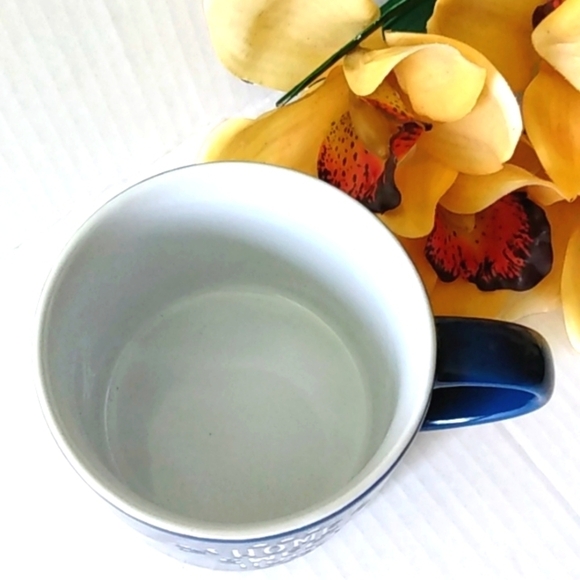 HOME SWEET HOME FARMHOUSE COFFEE MUG BLUE TEA CUP 16oz. NWOT - Picture 3 of 8